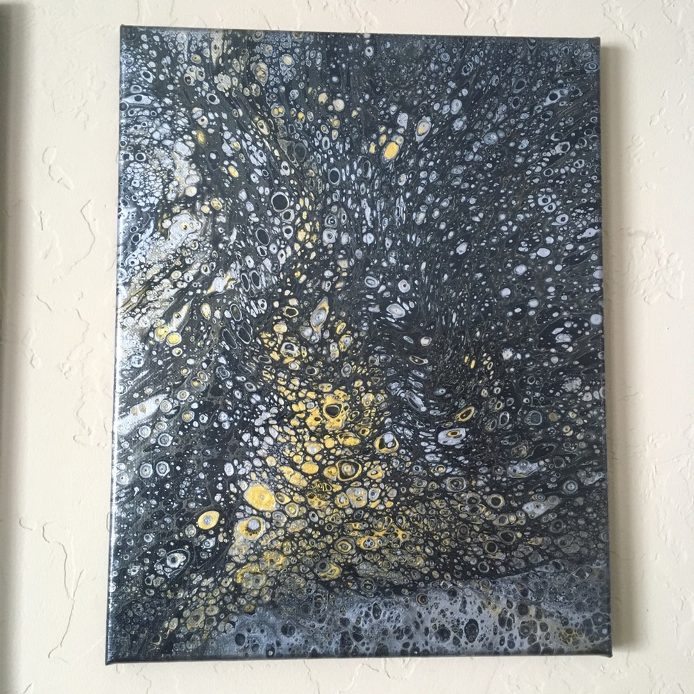 Fluid art acrylic pour art on 11x14